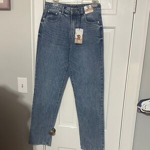 Sincerely Jules stripe 90’s straight leg jeans size 7/28